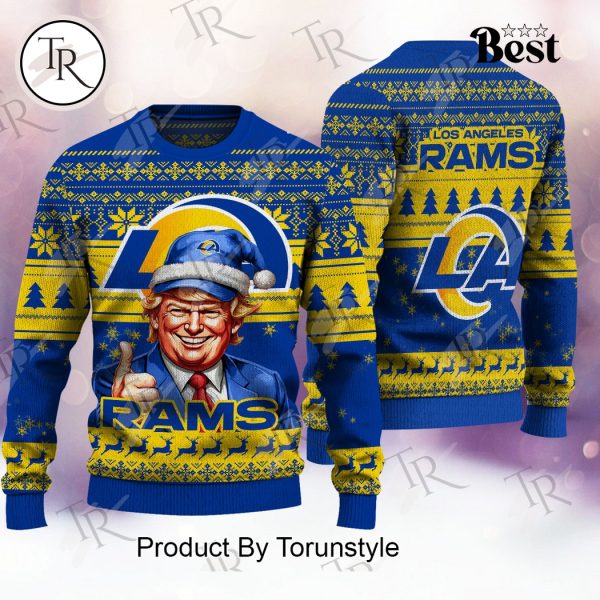 Los Angeles Rams Christmas Donald Trump Knitted Sweater