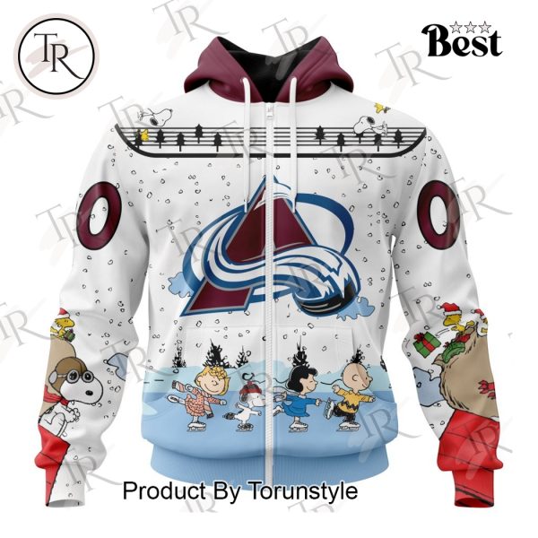 NHL Colorado Avalanche Special Peanuts Ice Skating Design Hoodie