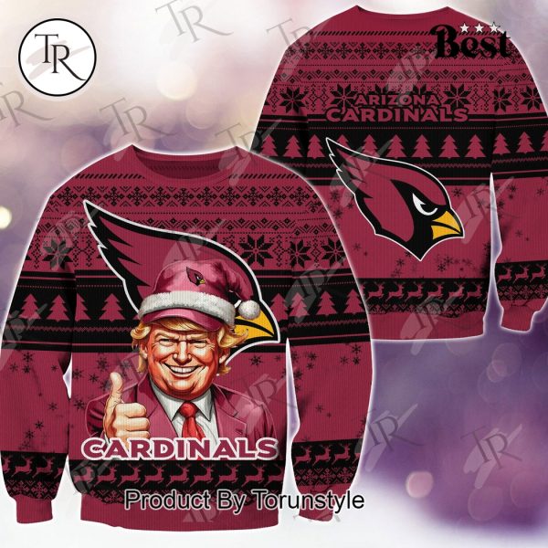 Arizona Cardinals Christmas Donald Trump Knitted Sweater