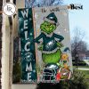 NFL New York Jets Football Grinch Welcome Christmas Garden Flag – Custom Name