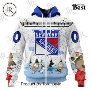 NHL New York Rangers Special Peanuts Ice Skating Design Hoodie