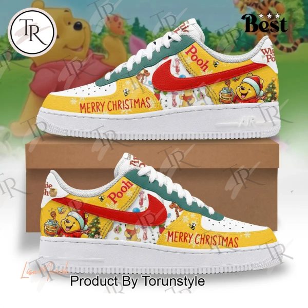 Winnie The Pooh Honey Merry Christmas Air Force 1 Sneakers