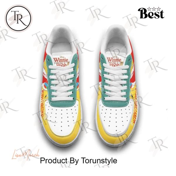 Winnie The Pooh Honey Merry Christmas Air Force 1 Sneakers