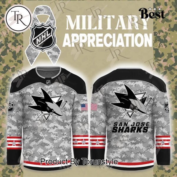 NHL San Jose Sharks Arctic Camo 2024 Salute to Service Club Hockey Jersey