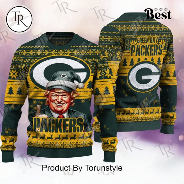 Green Bay Packers Christmas Donald Trump Knitted Sweater