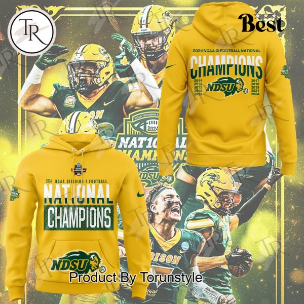 North Dakota State Bison NCAA 2024 NCAA Division I Football National Champions Hoodie – Yellow