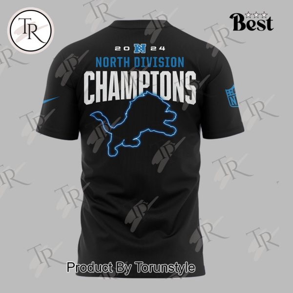 2024 NFC North Division Champions Ready To Roll Detroit Lions NFL Back To Back T-Shirt – Black