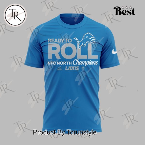 2024 NFC North Division Champions Ready To Roll Detroit Lions NFL Back To Back T-Shirt – Blue