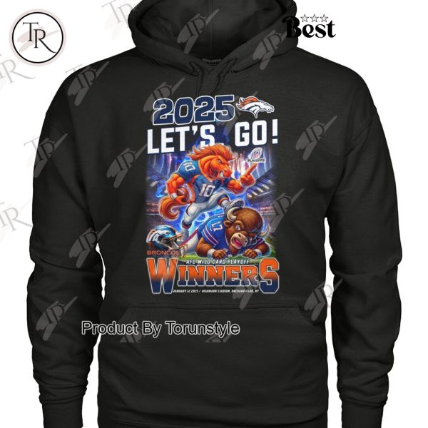 NFL Denver Broncos 2025 Let’s Go! AFC Wild Card Playoff Winners T-Shirt