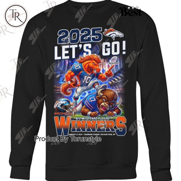 NFL Denver Broncos 2025 Let’s Go! AFC Wild Card Playoff Winners T-Shirt