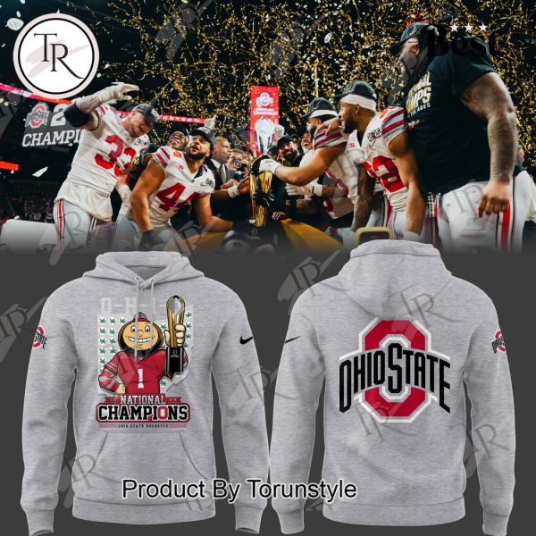 24-25 National Champions Ohio State Buckeyes Hoodie – Grey