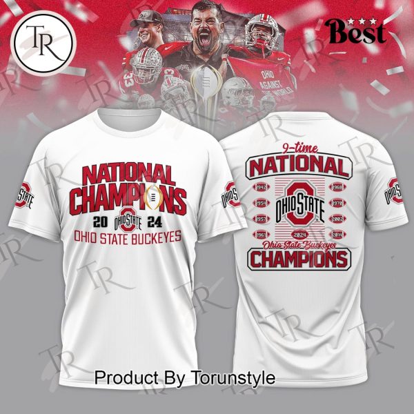 9-Times National Champions 2024 Ohio State Buckeyes Hoodie