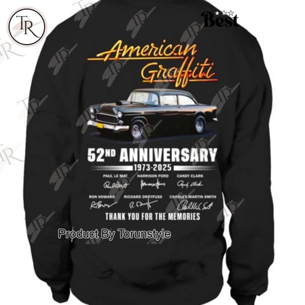 52nd Anniversary 1973-2025 Thank You For The Memories American Graffiti T-Shirt