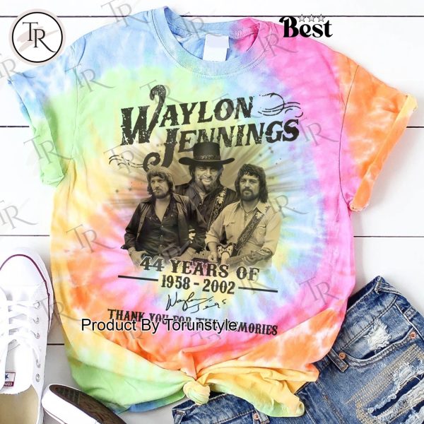 Waylon Jennings 44 Years Of 1958-2002 Thank You For The Memories T-Shirt