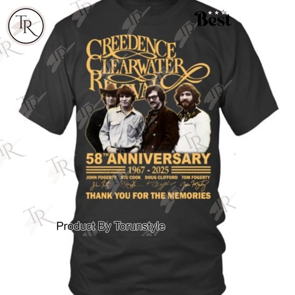 Creedence Clearwater Revival 58th Anniversary 1967-2025 Thank You For The Memories T-Shirt