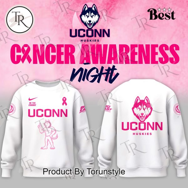 UConn Huskies NCAA Cancer Awareness Night Hoodie – White