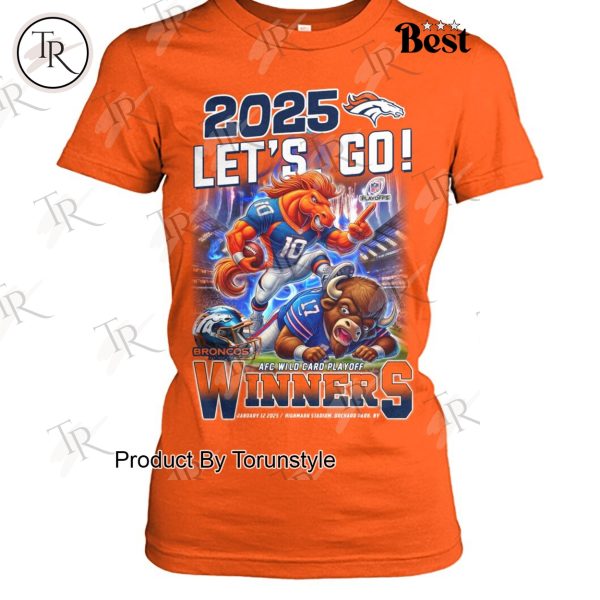 NFL Denver Broncos 2025 Let’s Go! AFC Wild Card Playoff Winners T-Shirt