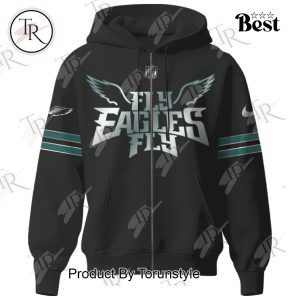 Philadelphia Eagles NFL Fly Eagles Fly All Black Hoodie