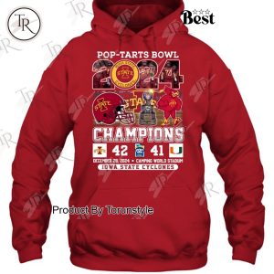 Pop-Tarts Bowl 2024 Champions Iowa State Cyclones NCAA T-Shirt