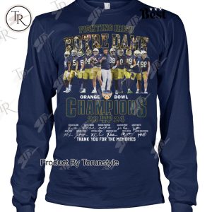 NCAA Notre Dame Football Orange Bowl Champions 2024 Thank You For The Memories T-Shirt