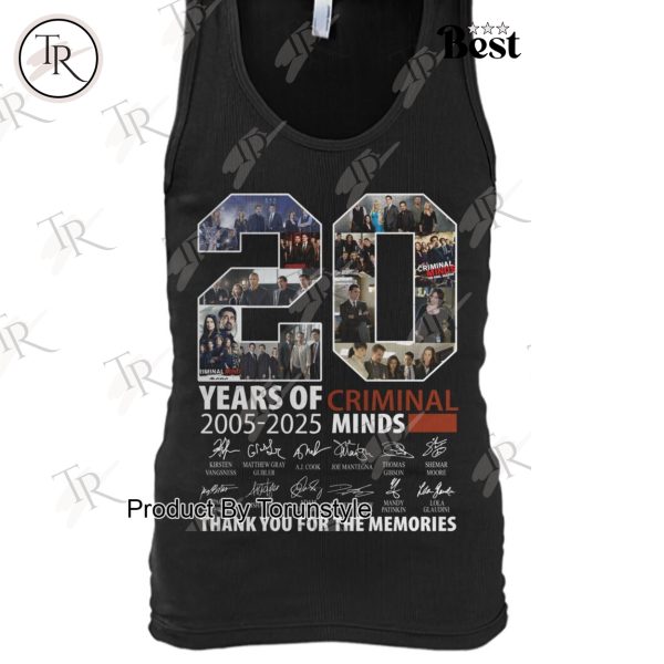 Criminal Minds 20 Years Of 2005-2025 Thank You For The Memories T-Shirt