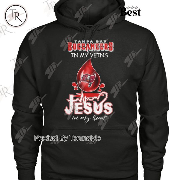 NFL Tampa Bay Buccaneers In My Veins Jesus In My Heart T-Shirt