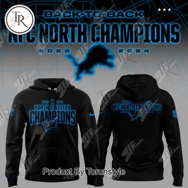 Back To Back NFC North Champions 2023-2024 Ready To Roll Detroit Lions NFL Hoodie – Black