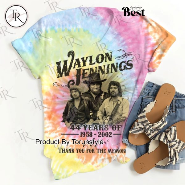 Waylon Jennings 44 Years Of 1958-2002 Thank You For The Memories T-Shirt