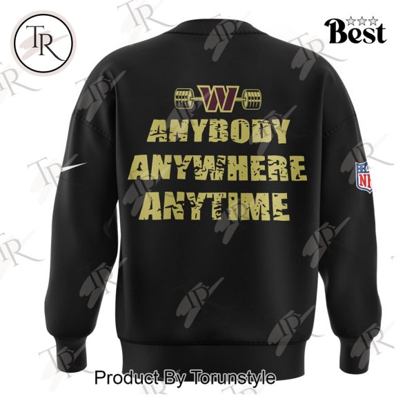 NFL Washington Commanders Anybody Anywhere Anytime 2025 Hoodie