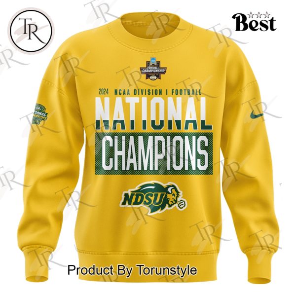 North Dakota State Bison NCAA 2024 NCAA Division I Football National Champions Hoodie – Yellow