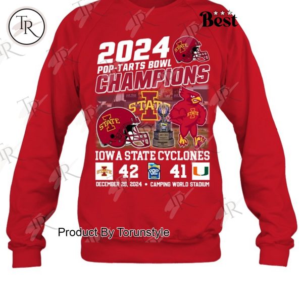 2024 Pop-Tarts Bowl Champions Iowa State Cyclones NCAA T-Shirt