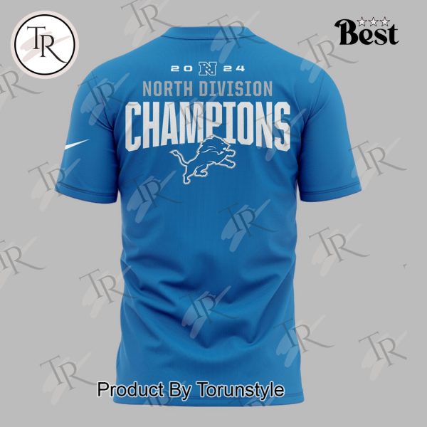 2024 NFC North Division Champions Ready To Roll Detroit Lions NFL Back To Back T-Shirt – Blue