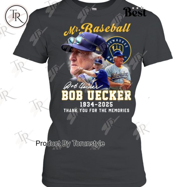 Mr.Baseball Bob Uecker X Milwaukee Brewers MLB 1934-2025 Thank You For The Memories T-Shirt