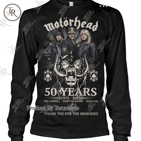 Motohead 50 Years 1975-2025 Thank You For The Memories T-Shirt