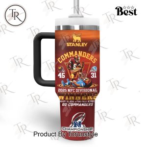 Washington Commanders NFL 2025 NFC Divisional Winners, Go Commanders 40oz Tumbler