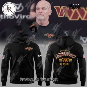 NFL Washington Commanders Football Black Design 2025 Hoodie