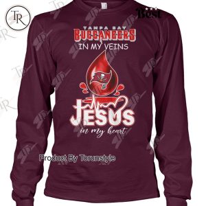 NFL Tampa Bay Buccaneers In My Veins Jesus In My Heart T-Shirt