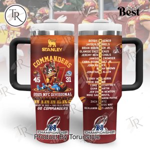 Washington Commanders NFL 2025 NFC Divisional Winners, Go Commanders 40oz Tumbler