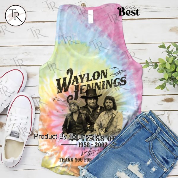 Waylon Jennings 44 Years Of 1958-2002 Thank You For The Memories T-Shirt