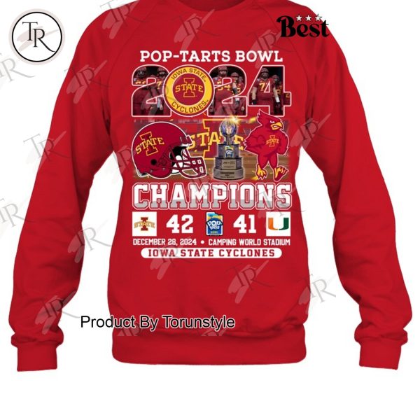 Pop-Tarts Bowl 2024 Champions Iowa State Cyclones NCAA T-Shirt