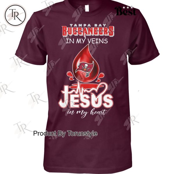 NFL Tampa Bay Buccaneers In My Veins Jesus In My Heart T-Shirt