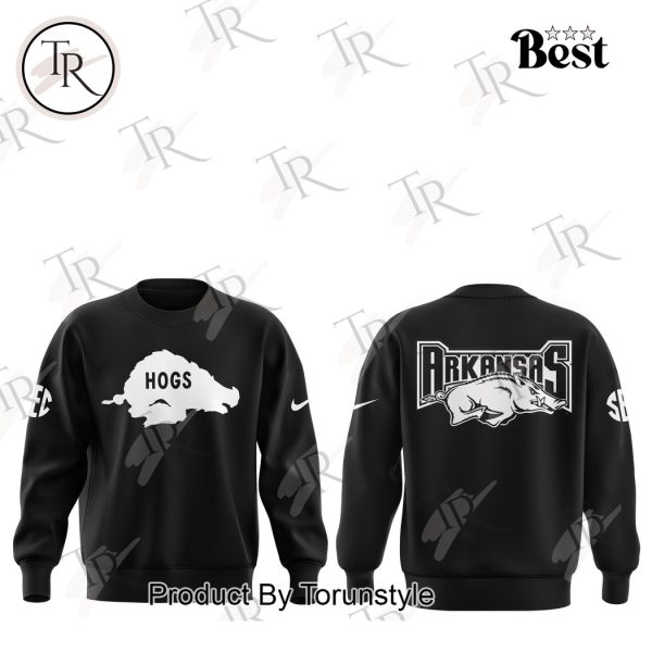 Arkansas Razorbacks NCAA “Hogs” Black Design Hoodie