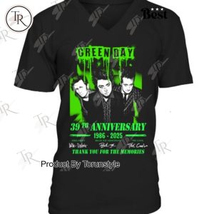 Green Day 39th Anniversary 1986-2025 Thank You For The Memories T-Shirt