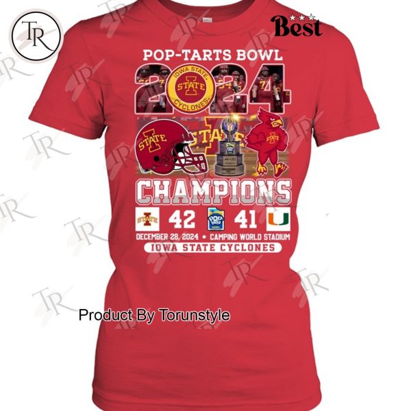 Pop-Tarts Bowl 2024 Champions Iowa State Cyclones NCAA T-Shirt