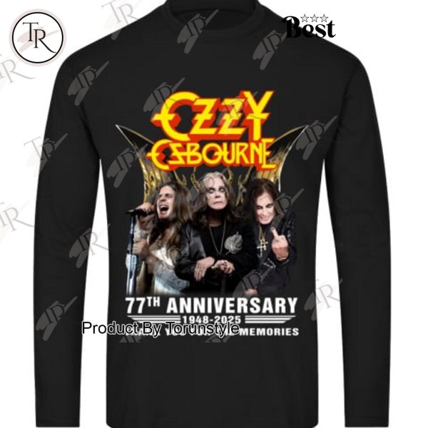 Ozzy Osbourne 77th Anniversary 1948-2025 Thank You For The Memories T-Shirt