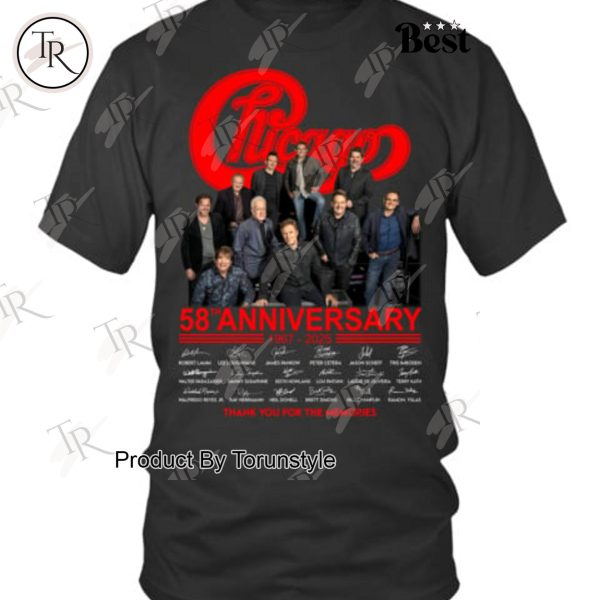 Chicago Rock Band 58th Anniversary 1967-2025 Thank You for The Memories T-Shirt