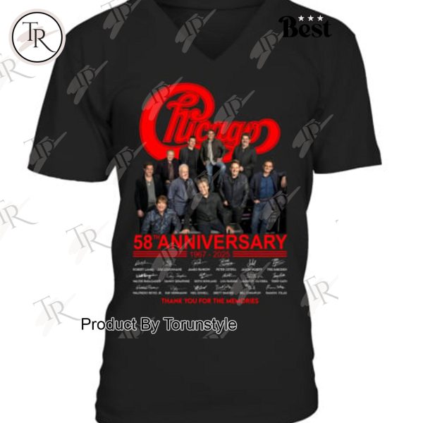 Chicago Rock Band 58th Anniversary 1967-2025 Thank You for The Memories T-Shirt