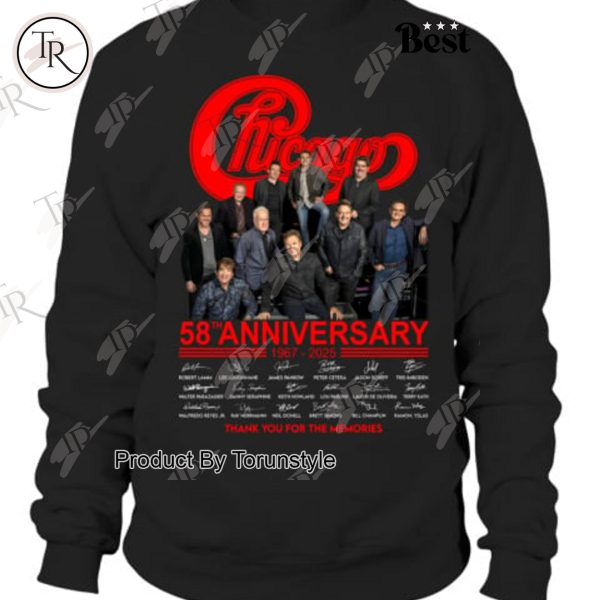 Chicago Rock Band 58th Anniversary 1967-2025 Thank You for The Memories T-Shirt