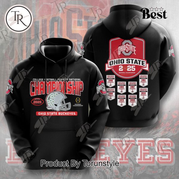 College Football Playoff National Championship 2025 Ohio State Buckeyes NCAA 9X Hoodie