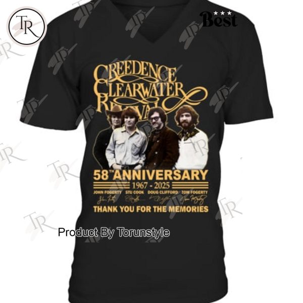 Creedence Clearwater Revival 58th Anniversary 1967-2025 Thank You For The Memories T-Shirt